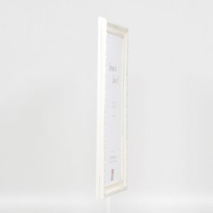 Cornice barocca effetto legno Profilo 37 bianco 23x70 cm Vetro museo