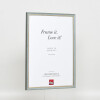 Effetto cornice in legno massiccio profilo 25 blu 24x30 cm vetro antiriflesso
