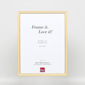 Effetto cornice in legno massiccio profilo 25 giallo 25x30 cm vetro trasparente