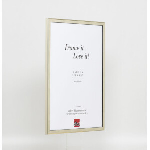 Effetto cornice in legno massiccio profilo 29 argento 25x30 cm vetro antiriflesso