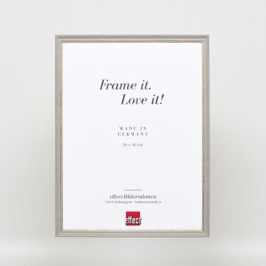 Effetto cornice in legno massiccio Profilo 25 grigio 25x30 cm Vetro Museum