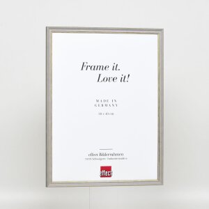 Effetto cornice in legno massiccio Profilo 25 grigio 25x30 cm Vetro Museum