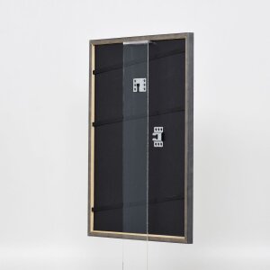 Struttura in legno massiccio effetto Profilo 25 grigio 25x50 cm vetro trasparente
