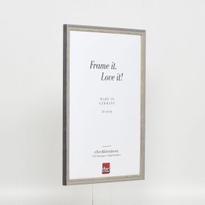 Struttura in legno massiccio effetto Profilo 25 grigio 25x50 cm vetro trasparente
