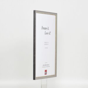 Struttura in legno massiccio effetto Profilo 25 grigio 25x50 cm vetro trasparente