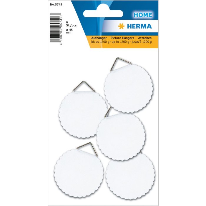 Gancio per quadri 45mm gommato solubile in acqua 6 pezzi.