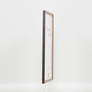 Effetto cornice in legno massiccio profilo 25 noce marrone 25x60 cm vetro trasparente