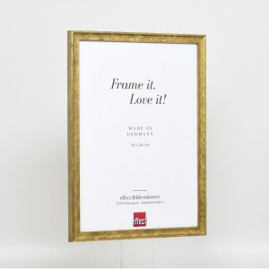 Telaio effetto legno profilo 2070 vetro antiriflesso 25x60 cm oro