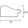 Cornice in legno effetto profilo 95 oro 25x70 cm vetro acrilico