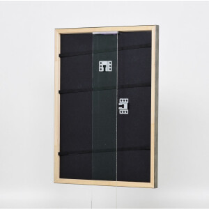 Telaio effetto legno profilo 2070 vetro antiriflesso 25x80 cm argento