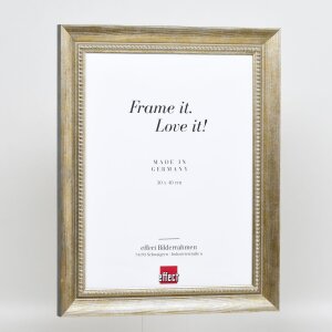 Effetto cornice in legno massiccio profilo 28 oro 25x80 cm vetro antiriflesso