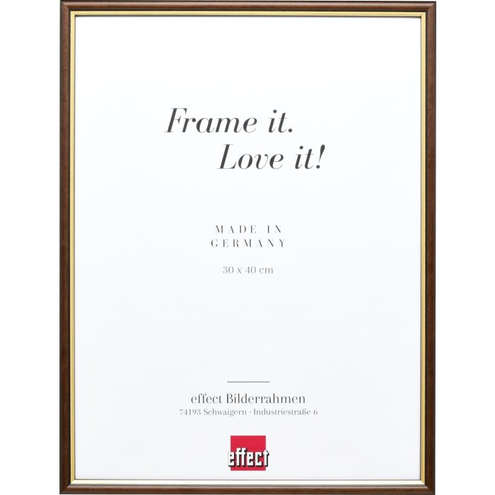 Telaio effetto legno profilo 23 noce marrone 27x48 cm vetro antiriflesso