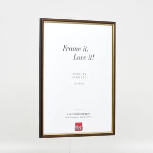 Telaio effetto legno profilo 23 noce marrone 27x48 cm vetro antiriflesso