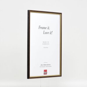 Telaio effetto legno profilo 23 noce marrone 27x48 cm vetro antiriflesso
