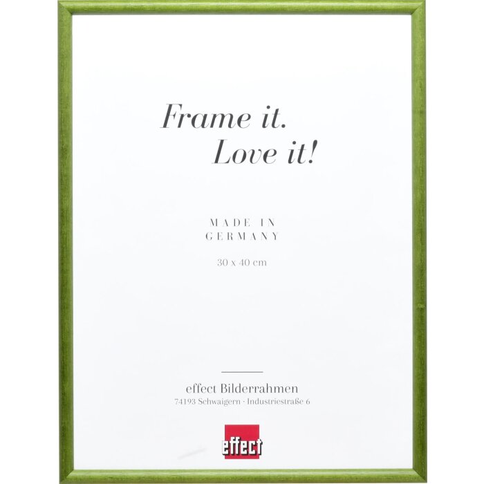 Effetto cornice in legno massiccio profilo 20 abete verde 27x48 cm vetro museale