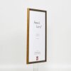 Effetto Telaio in legno massiccio Profilo 22 marrone-oro 28x35 cm Vetro acrilico
