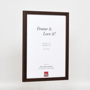 Telaio effetto legno profilo 33 wengé 28x35 cm vetro antiriflesso
