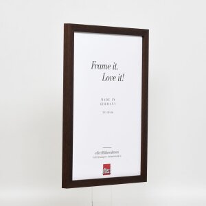 Telaio effetto legno profilo 33 wengé 28x35 cm vetro antiriflesso