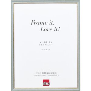 Effetto cornice in legno massiccio profilo 25 blu 28x35...