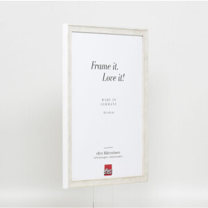 Telaio effetto legno profilo 2070 vetro museo 28x35 cm bianco