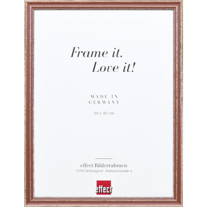Telaio effetto legno profilo 38 marrone 29,7x42 cm vetro antiriflesso