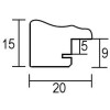 Telaio effetto legno profilo 38 marrone 29,7x42 cm vetro antiriflesso
