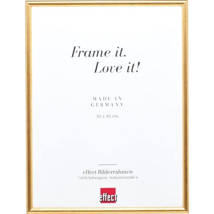 Effetto cornice in legno massiccio profilo 20 oro 29,7x42 cm vetro museale