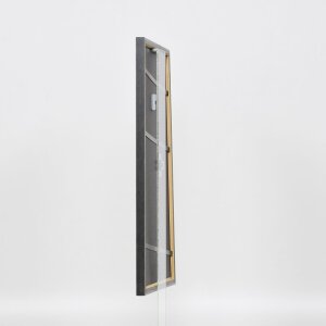 Effetto cornice in legno massiccio profilo 25 blu 29,7x42 cm vetro museale