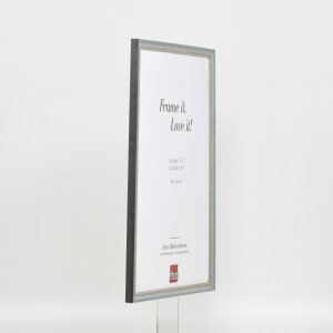 Effetto cornice in legno massiccio profilo 25 blu 29,7x42 cm vetro museale