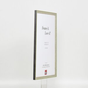 Effetto cornice in legno massiccio profilo 25 verde 29,7x42 cm vetro museale