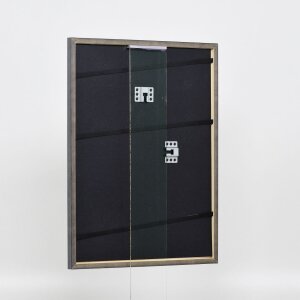 Effetto cornice in legno massiccio profilo 25 grigio 29,7x42 cm vetro museale