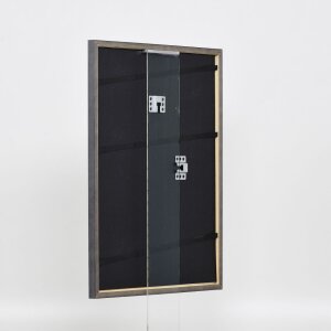 Effetto cornice in legno massiccio profilo 25 grigio 29,7x42 cm vetro museale