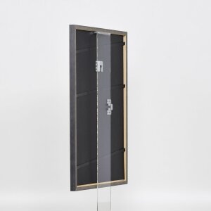 Effetto cornice in legno massiccio profilo 25 grigio 29,7x42 cm vetro museale
