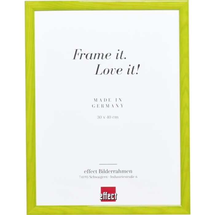 Cornice in legno effetto profilo 89 verde 29,7x42 cm vetro museale