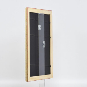 Effetto cornice barocca in legno profilo 37 argento antico 29,7x42 cm vetro museale