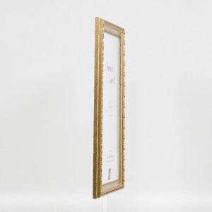 Effetto cornice barocca in legno profilo 37 argento antico 29,7x42 cm vetro museale