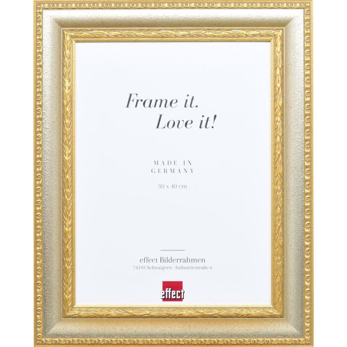 Cornice effetto barocco profilo 31 argento 29,7x42 cm vetro museale