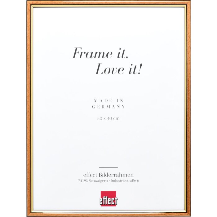 Telaio in legno effetto profilo 23 marrone chiaro 30x30 cm vetro antiriflesso