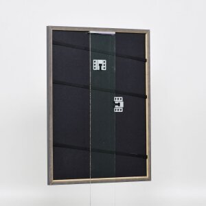 Effetto cornice in legno massiccio profilo 25 noce marrone 30x30 cm vetro acrilico
