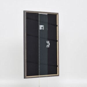 Effetto cornice in legno massiccio profilo 25 noce marrone 30x30 cm vetro acrilico