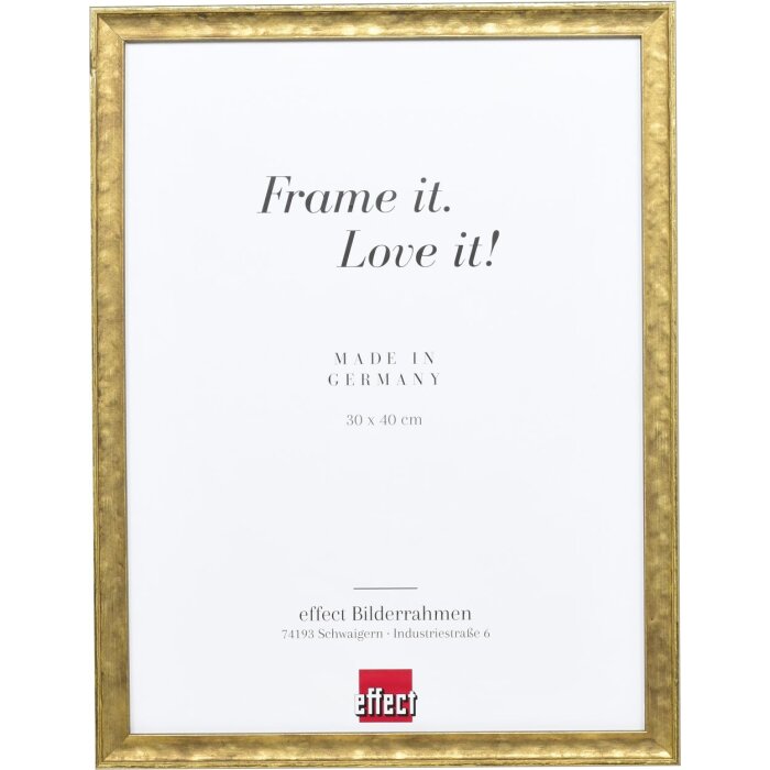 Telaio in legno effetto profilo 2070 vetro antiriflesso 30x30 cm oro