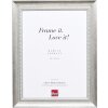 Effetto cornice in legno massiccio profilo 28 argento 30x30 cm vetro antiriflesso