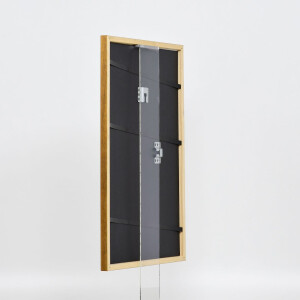 Effetto cornice in legno massiccio Profilo 22 marrone-oro 30x40 cm Vetro Museum