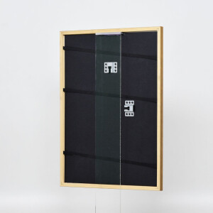 Telaio in legno massiccio effetto profilo 22 marrone-oro 30x45 cm vetro antiriflesso
