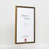Telaio in legno massiccio effetto profilo 22 marrone-oro 30x45 cm vetro antiriflesso