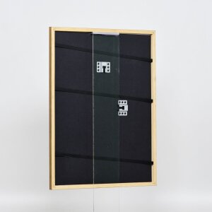 Effetto cornice in legno massiccio profilo 22 marrone-oro 30x45 cm vetro acrilico