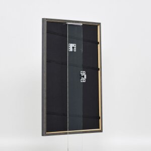 Effetto cornice in legno massiccio profilo 25 blu 30x45 cm vetro antiriflesso