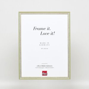 Effetto cornice in legno massiccio profilo 25 verde 30x45 cm vetro antiriflesso