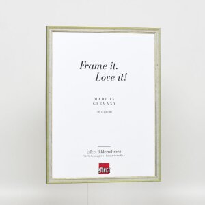 Effetto cornice in legno massiccio profilo 25 verde 30x45 cm vetro antiriflesso