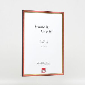 Cornice in legno effetto profilo 23 rosso 30x45 cm vetro museale